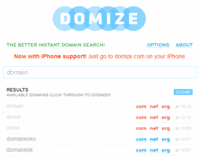 Domizeは高速なドメイン検索でプレビュー付き！